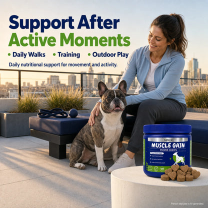 Xiderdl Muscle Gain Power Chews for nutritional support after dog walks, training and outdoor play